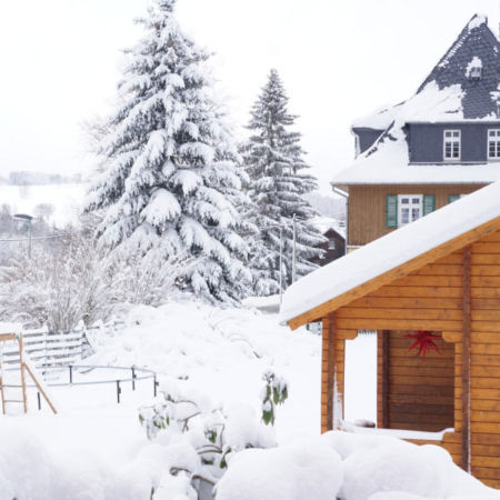 Blockhaus Erzgebirge Winter